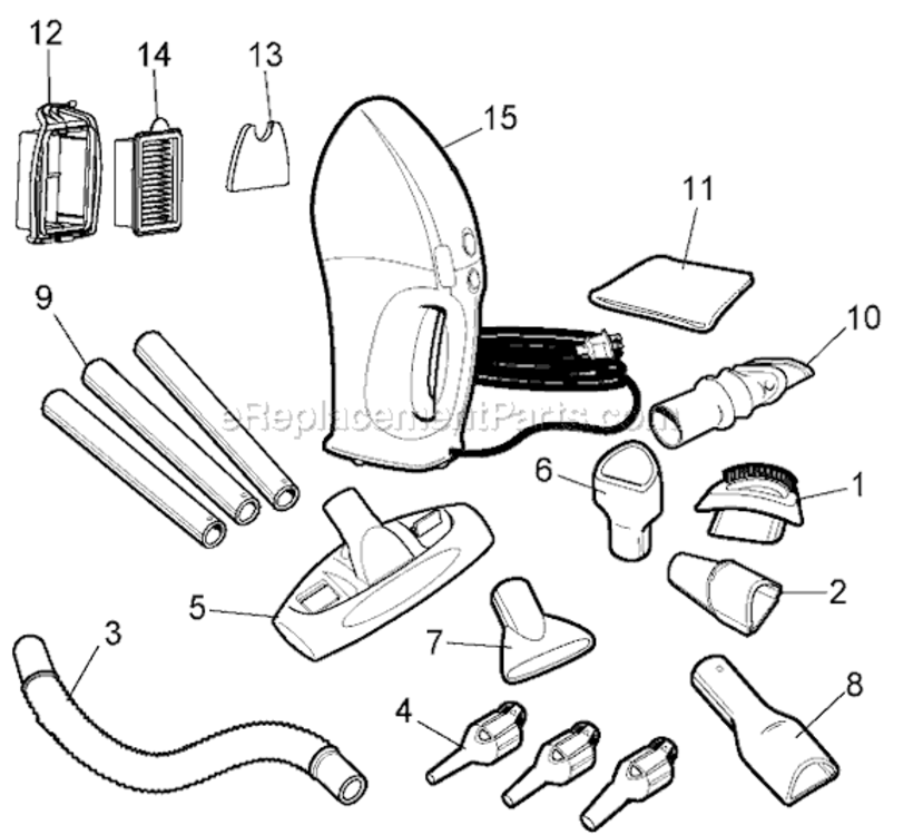 Page A Diagram and Parts List for HV7000 Type 1 Black and Decker Hand Vacuum
